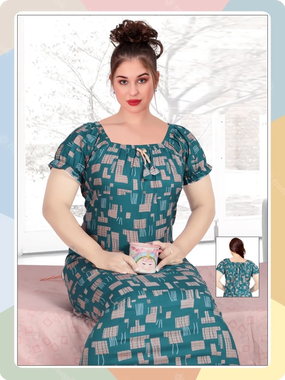 Cotton Nighty 135 Printed Wear Nighty Free size Readymade Collection
